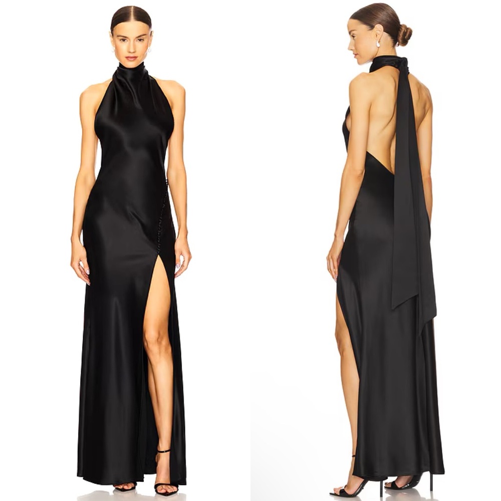 NEW NWT Sau Lee X Revolve Penelope Maxi Gown In Black - Picture 1 of 13